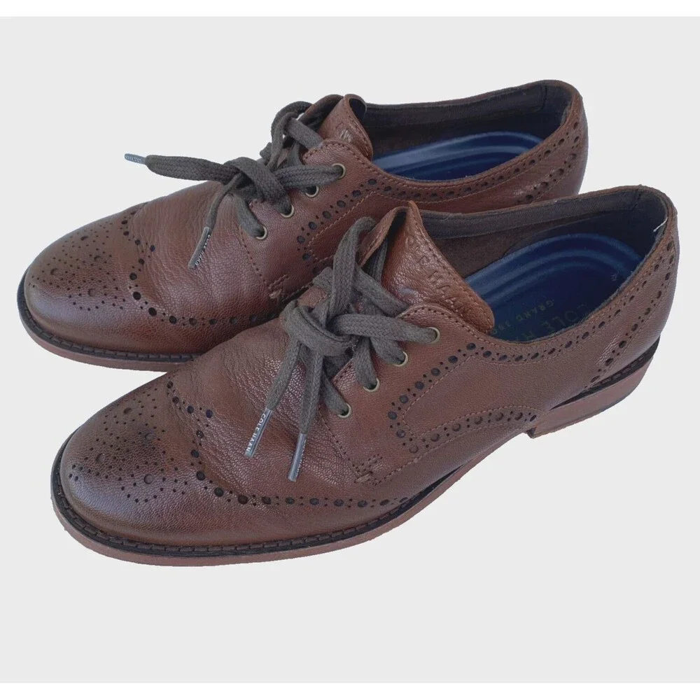Cole‎ Haan Men's Original Grand 360 Oxford Brown Leather Dress Shoes 7.5
